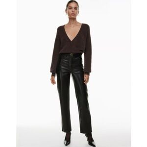 Aritzia Wilfred Black Faux Leather Pants